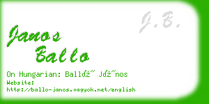 janos ballo business card